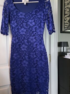 Royal Blue Lace Sheath Dress by White House Black Market